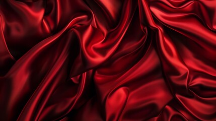 Poster - Black red abstract background for design Silk satin Dark red fabric Curtain drapery Color gradient Christmas New Year Valentine Banner Wide Long Panoramic Template : Generative AI
