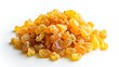 © vefimov - A pile of yellow raisins arranged on a white surface