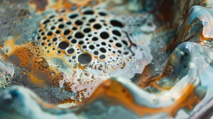 Wall Mural - A macro shot of abstract soap bubbles