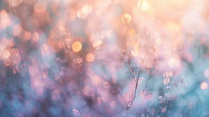 Wall Mural - bokeh background with light leaks and flowers 