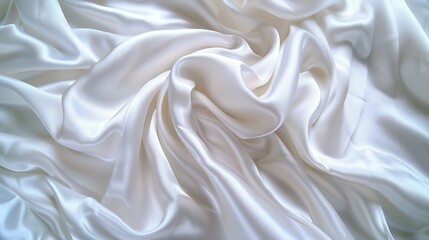 Poster - Soft smooth white silk fabric background Fabric texture : Generative AI