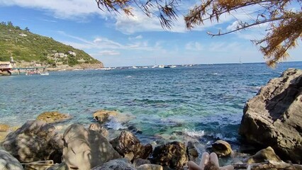 Wall Mural - Marina del Cantone - Scorcio della baia dagli scogli