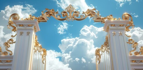 The Gate Of Heaven - The Entrance To Paradise On The Clouds At Sunrise