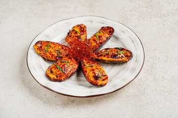 Wall Mural - stuffed eggplant on the plate