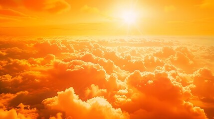 Poster - Fiery orange sunset sky Beautiful sky : Generative AI