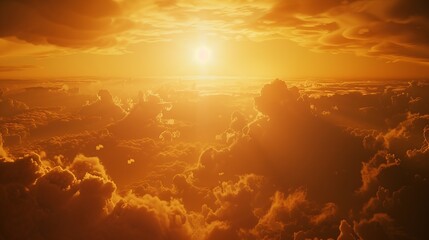 Poster - Sunset sky for background or sunrise sky and cloud at morning : Generative AI
