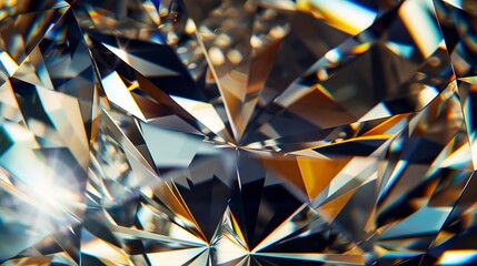 Sticker - Extreme close-up of a diamond, brilliant cut, dazzling reflections, high resolution. 