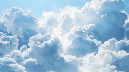 Wall Mural - Sky with white fluffy clouds