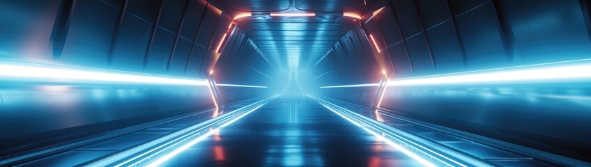 Poster - Futuristic pathway background with light illumination