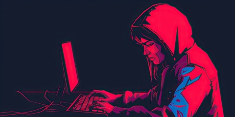Anonymous Coder in Bright Hoodie
