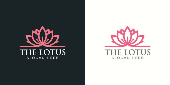 Lotus flower. Contour vector illustration for packaging, corporate identity, labels, postcards, invitations.