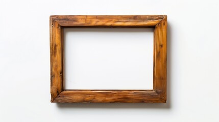 Aufkleber - Old wooden picture frame isolated on white background : Generative AI