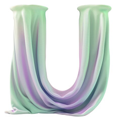 Canvas Print - PNG  Letter U purple green font.