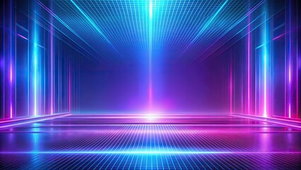 Wall Mural - Abstract futuristic gradient of purple and blue , technology, digital, modern, innovation, vibrant, colorful, neon, shining