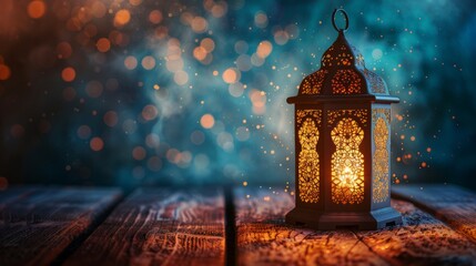 Wall Mural - Ornate Lantern Glowing in the Night