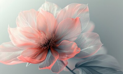 Wall Mural - Delicate Pink Flower in Full Bloom on a Soft Background