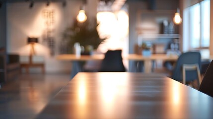 Poster - Blur background of modern office interior design  Contemporary workspace for creative business : Generative AI