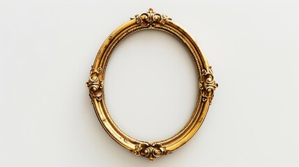 Aufkleber - Vintage gold frame isolation on white : Generative AI