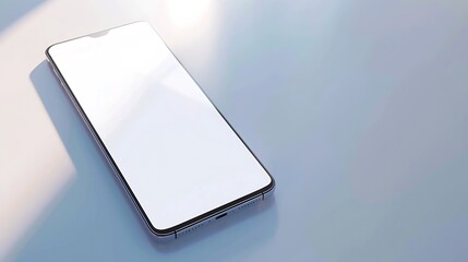 Poster - Smartphone with a blank screen on a white background Smartphone mockup closeup isolated on white background : Generative AI