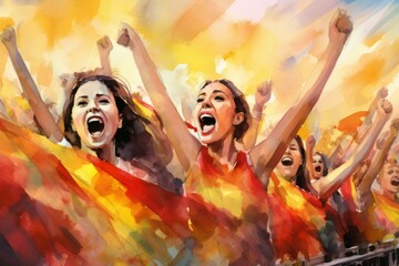 Canvas Print - The roaring fans of Venezuela - Generative AI