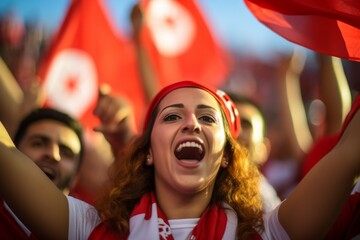 Canvas Print - The roaring fans of Tunisia - Generative AI