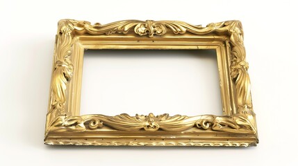 Aufkleber - gold picture frame Isolated over white background : Generative AI