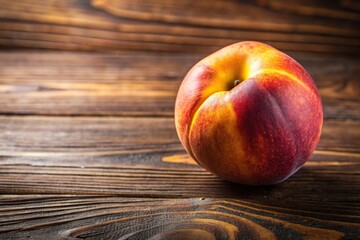 Wall Mural - Close-up of a ripe peach on a wooden table , fresh, juicy, fruit, organic, healthy, vibrant, colorful, food, summer