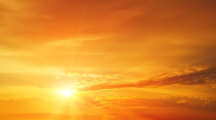 Poster - Fiery orange sunset sky Beautiful sky : Generative AI