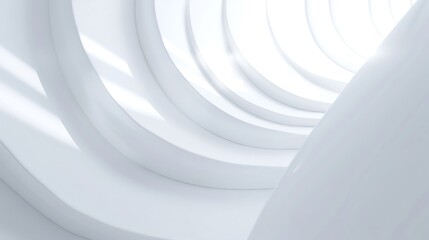 Aufkleber - White 3d studio abstract background Clean and bright space with lights motion Shiny footage with copy space for business presentation Seamless loop : Generative AI