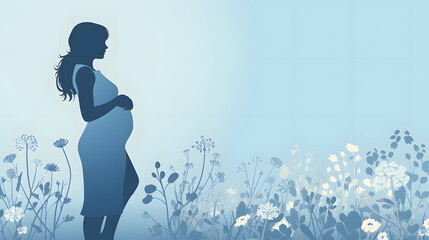 Wall Mural - happy pregnant mom vector illustration