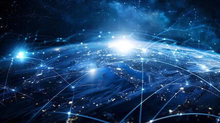 Aufkleber - Digital technology IoT Internet of Things Global internet network and social media communication for digital marketing and global business mobile banking via mobile app wireless techno : Generative AI