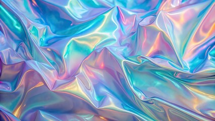 Wall Mural - Holographic abstract backdrop in soft pastel colors with an iridescent finish, holographic, abstract, backdrop, soft