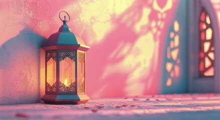 Wall Mural - Ornate Lantern With Soft Light in a Festive Setting