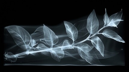 Canvas Print - X-ray scan of a houseplant, displaying the roots and growth patterns.