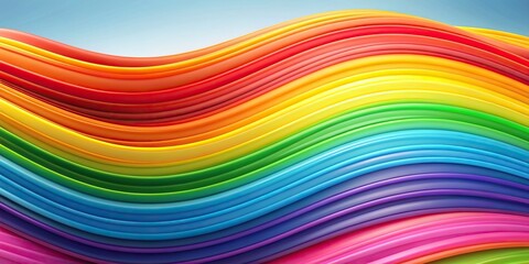 Wall Mural - Abstract rainbow background of colorful waves, rainbow, abstract, background, waves, colorful, vibrant, pattern, design
