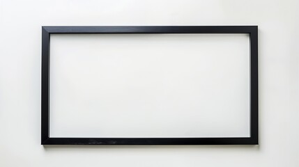 Aufkleber - Simple black thin wooden picture frame border for modern wall isolated on white background : Generative AI