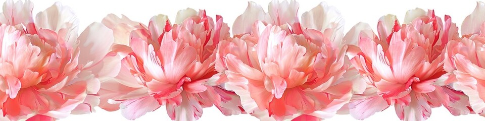 Wall Mural - Petal Collection of Pink Peony. Blooming Flower Petals in Beautiful Shades of Pink