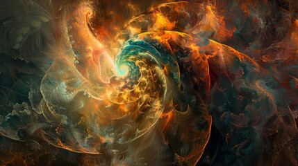 Wall Mural - Swirling vortexes of light and energy depict Shiva's cosmic dance backdrop