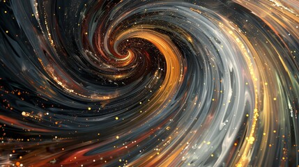 Wall Mural - Swirling vortex of rich colors with metallic streaks capturing Black Friday energy
