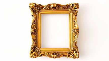 Aufkleber - gold picture frame Isolated over white background : Generative AI
