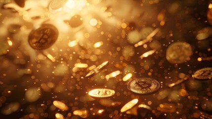 Banknotes and coins in soft golden light sense of abundance