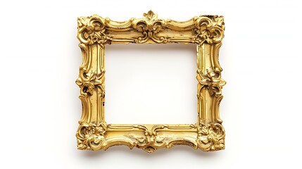 Aufkleber - The antique gold frame isolated on the white background clipping path included for design : Generative AI