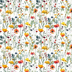 wildflower background, repeatable seamless background pattern tile