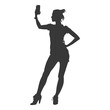 © NikahGeh - silhouette woman taking selfie photo on smartphone  with poses