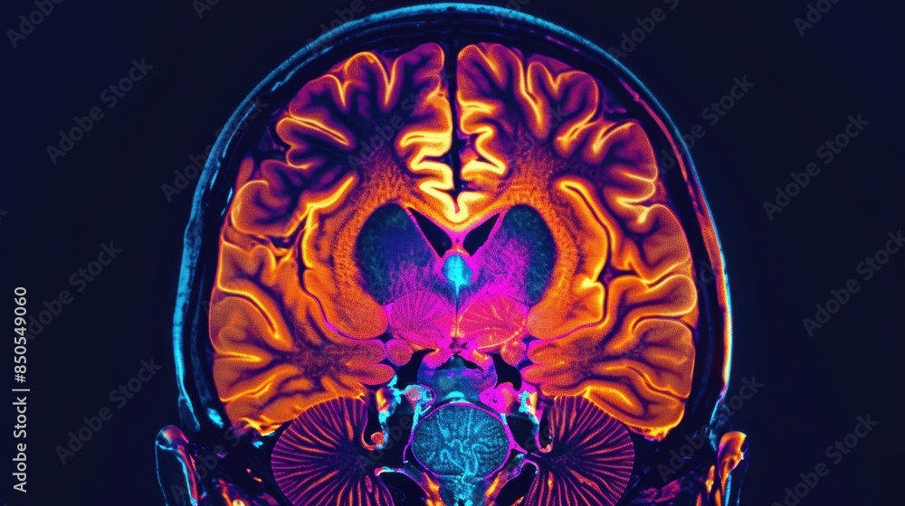 Brain MRI with highlighted areas Stock Illustration | Adobe Stock