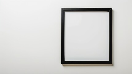 Aufkleber - Simple black thin wooden picture frame border for modern wall isolated on white background : Generative AI