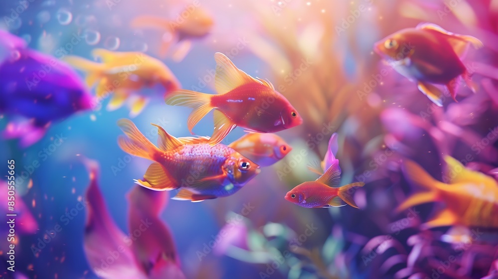 Life of the underwater world Colorful tropical fish Animals in the ...