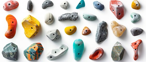 A close shot of a collection of rocks various shapes and various colors with different nature rocks, Generative AI.