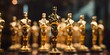 © Anastasiia - The Oscars celebrate the best in film with iconic golden statuettes. Concept Film Industry, Awards Ceremony, Golden Statuettes, Hollywood Glamour, Red Carpet Fashion