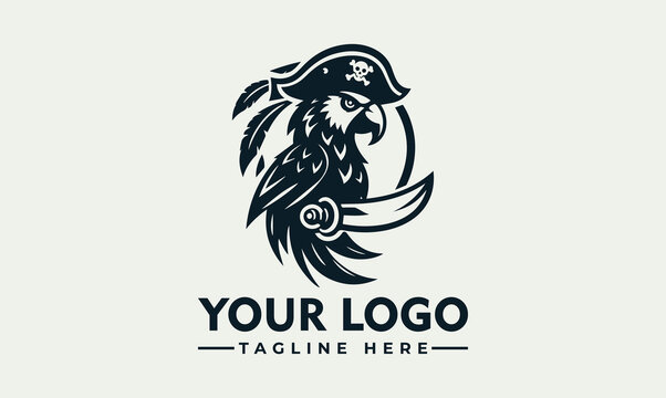 Eagle Pirate Vector Logo A Symbol of Boldness, Adventure, and Unwavering Spirit Symbolize Dominance, Exploration, and Unwavering Determination